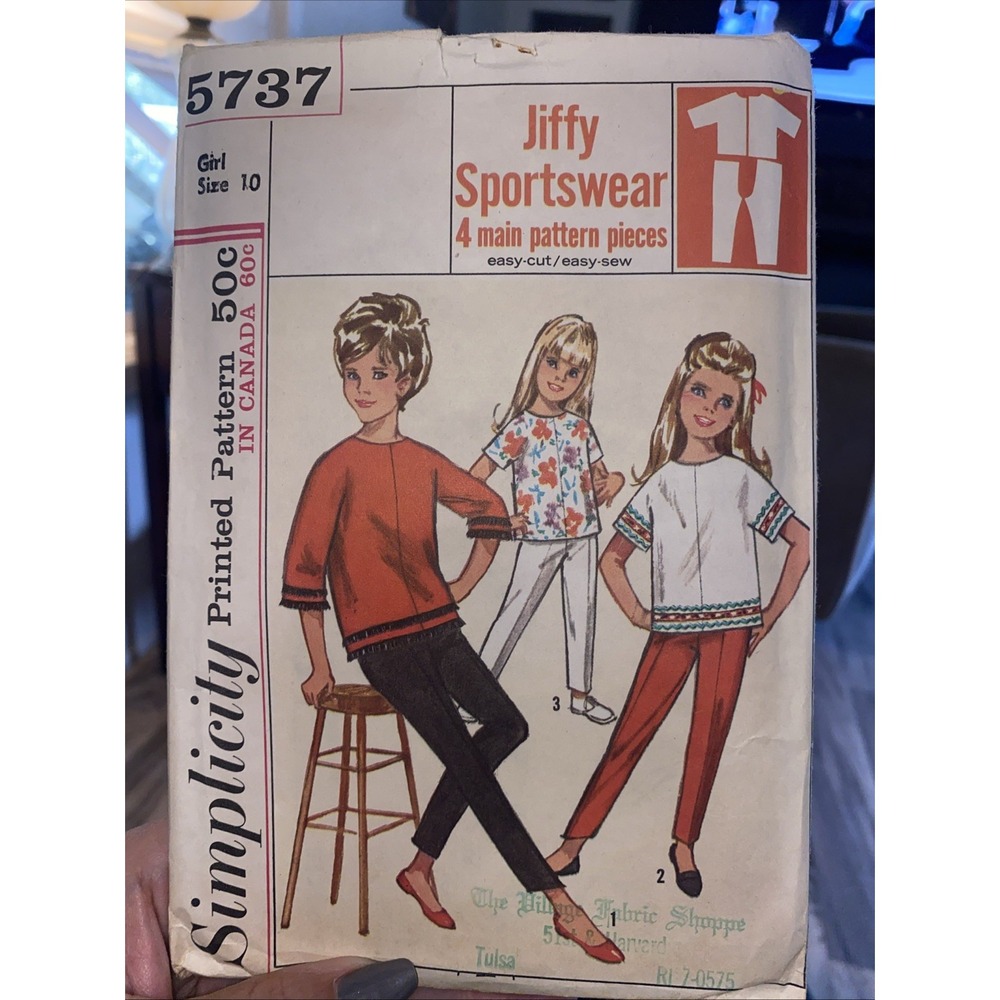 Vintage Simplicity Girls Outfit Sewing Pattern 5737 Size 10 Cut Complete